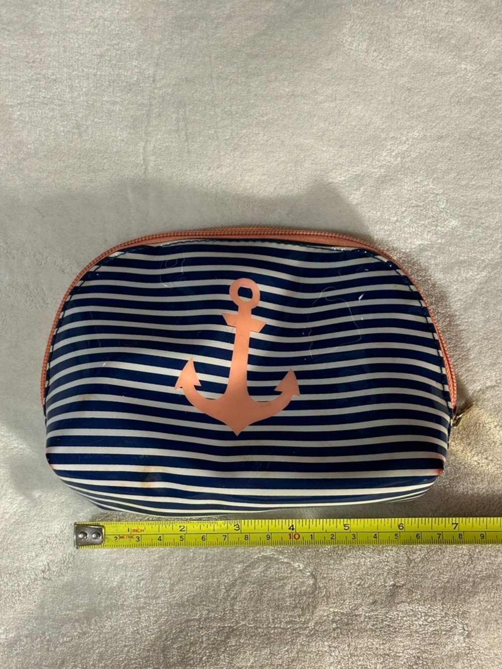 Cosmetic bag anchor nautical zipper travel bathroom makeup organizer storage fun